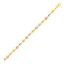 14k Tri Color Gold Mariner Link Anklet-1