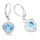 4.20 Carat Genuine Swiss Blue Topaz .925 Sterling Silver Earrings-2