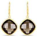 21.40 Carat Genuine Smoky Quartz .925 Sterling Silver Earrings-4