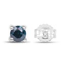 0.21 Carat Genuine Blue Diamond .925 Sterling Silver Earrings-6