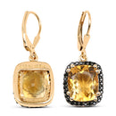 14K Yellow Gold Plated 8.90 Carat Genuine Citrine & Black Spinel .925 Sterling Silver Earrings-6