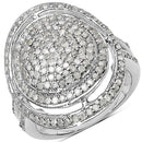 1.13 Carat Genuine White Diamond .925 Sterling Silver Ring-1