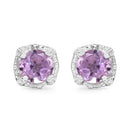 1.46 Carat Genuine Amethyst .925 Sterling Silver Earrings-4