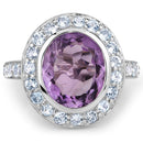 4.77 Carat Genuine Amethyst and Blue Topaz .925 Sterling Silver Ring-3