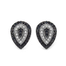 0.47 Carat Genuine Black Diamond & White Diamond .925 Sterling Silver Earrings-4