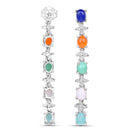 4.40 Carat Genuine Multi Stone .925 Sterling Silver Earrings-3