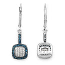 0.45 Carat Genuine Blue Diamond & White Diamond .925 Sterling Silver Earrings-6