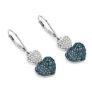 0.94 Carat Genuine Blue Diamond & White Diamond .925 Sterling Silver Earrings-4