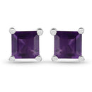 0.80 Carat Genuine Amethyst .925 Sterling Silver Earrings-3