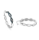 0.52 Carat Genuine Blue Diamond & White Diamond .925 Sterling Silver Earrings-5