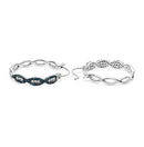 0.52 Carat Genuine Blue Diamond & White Diamond .925 Sterling Silver Earrings-6