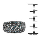 0.60 Carat Genuine Blue Diamond .925 Sterling Silver Ring-3