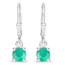 0.92 Carat Genuine Emerald .925 Sterling Silver Earrings-4