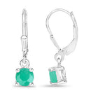 0.92 Carat Genuine Emerald .925 Sterling Silver Earrings-5