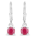 1.20 Carat Genuine Ruby .925 Sterling Silver Earrings-4