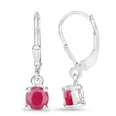 1.20 Carat Genuine Ruby .925 Sterling Silver Earrings-5