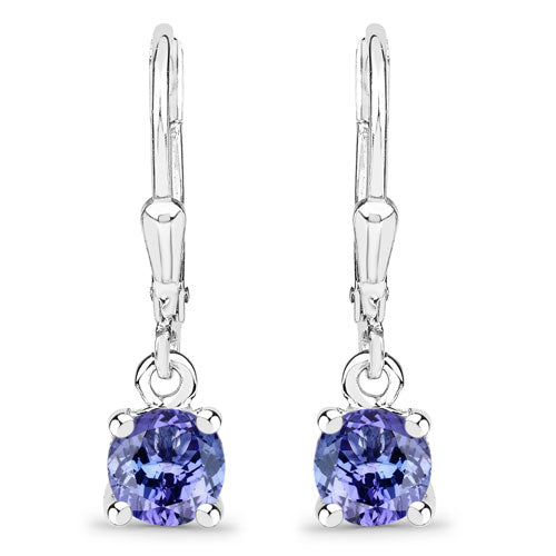 0.94 Carat Genuine Tanzanite .925 Sterling Silver Earrings