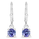 0.94 Carat Genuine Tanzanite .925 Sterling Silver Earrings-5