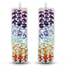 8.79 Carat Genuine Multi Stones .925 Sterling Silver Earrings-4