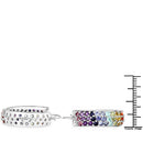 8.79 Carat Genuine Multi Stones .925 Sterling Silver Earrings-6
