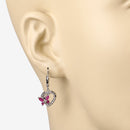 0.59 Carat Genuine Ruby and Created White Sapphire .925 Sterling Silver Earrings-9