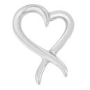 .925 Sterling Silver Open Heart-Shaped Awareness Ribbon Pendant Necklace-1
