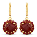11.37 Carat Dyed Ruby and Ruby .925 Sterling Silver Earrings-2