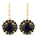 11.37 Carat Dyed Sapphire and Blue Sapphire .925 Sterling Silver Earrings-2