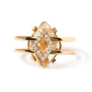 14K Yellow Gold 15x15 MM Marquise Cut Yellow Topaz and Diamond Accent Statement Cocktail Ring (G-H Color, SI1-SI2 Clarity)-4