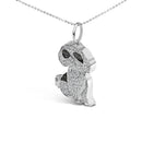 .925 Sterling Silver 1 1/4 Cttw Diamond Shih Tzu Dog Pendant Necklace 18 inch (Black and I-J Color, I2-I3 Clarity)-3