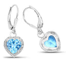 4.20 Carat Genuine Swiss Blue Topaz .925 Sterling Silver Earrings-5