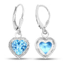 4.20 Carat Genuine Swiss Blue Topaz .925 Sterling Silver Earrings-6