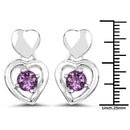 1.46 Carat Genuine Amethyst .925 Sterling Silver Earrings-3