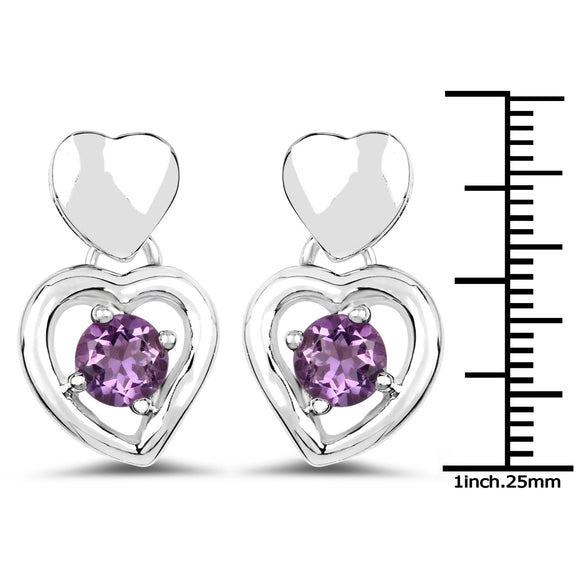 1.46 Carat Genuine Amethyst .925 Sterling Silver Earrings