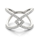 14k White Gold Fancy Entwined Design Diamond Ring (1/2 cttw)-2