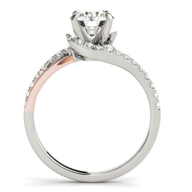 14k White And Rose Gold Bypass Shank Diamond Engagement Ring (1 1/3 cttw) - 0