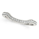 14k White Gold Curvy Style Pave Set Diamond Wedding Band (1/6 cttw)-1