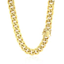 10.5mm 14k Yellow Gold Semi Solid Miami Cuban Chain-3