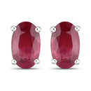 0.54 Carat Genuine Ruby 14K White Gold Earrings-1