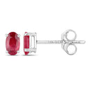 0.54 Carat Genuine Ruby 14K White Gold Earrings-2