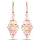 18K Rose Gold Plated 2.70 Carat Genuine Morganite .925 Sterling Silver Earrings-4