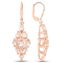 18K Rose Gold Plated 2.70 Carat Genuine Morganite .925 Sterling Silver Earrings-5
