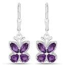 2.12 Carat Genuine Amethyst .925 Sterling Silver Earrings-5