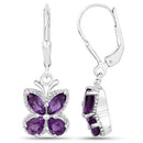 2.12 Carat Genuine Amethyst .925 Sterling Silver Earrings-6