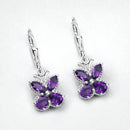 2.12 Carat Genuine Amethyst .925 Sterling Silver Earrings-8