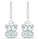 1.76 Carat Genuine Aquamarine .925 Sterling Silver Earrings-2