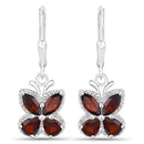2.60 Carat Genuine Garnet .925 Sterling Silver Earrings-2