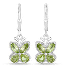 2.28 Carat Genuine Peridot .925 Sterling Silver Earrings-2