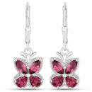 2.52 Carat Genuine Rhodolite Garnet .925 Sterling Silver Earrings-2