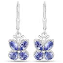 2.08 Carat Genuine Tanzanite .925 Sterling Silver Earrings-2